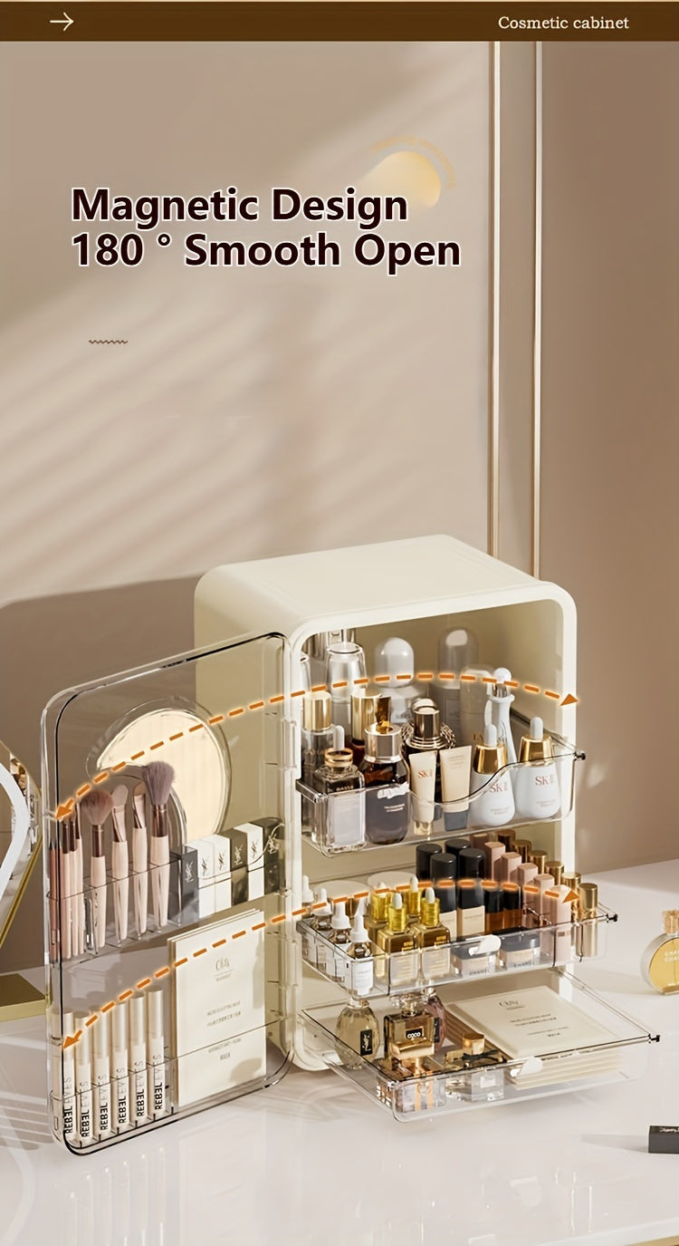 Moon Pattern Makeup Organizer and Storage Cosmetics Skincare Organizers with Lid and Drawers Cosmetic Display Cases Girls Gifts