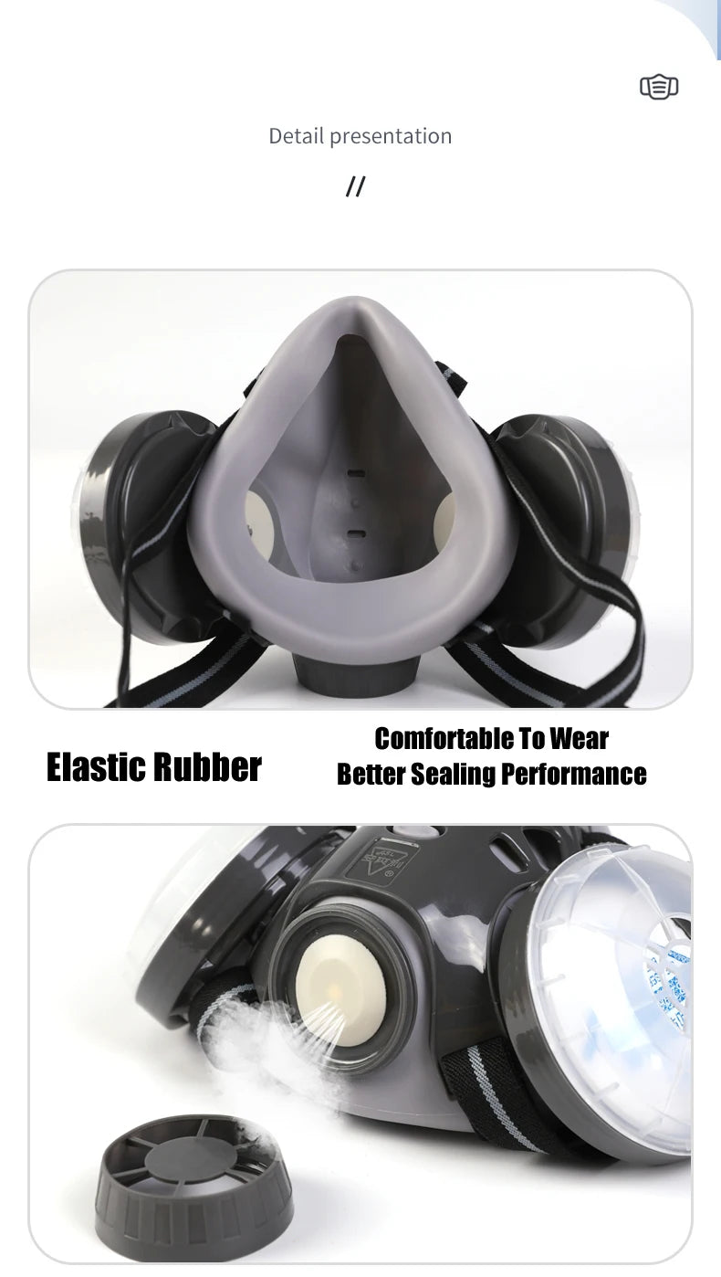 New Dust Mask Dust-proof Respirator Dual Cotton Filter Reusable Half Face Mask For Carpenter Builder Polishing Safety Glasses