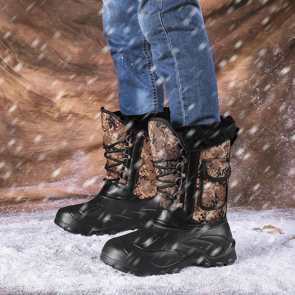 Men Winter Boots Warm Waterproof Sneakers 2025 Outdoor Activities Fishing Snow Work Boots Male Footwear Men Shoes Fishing Boots