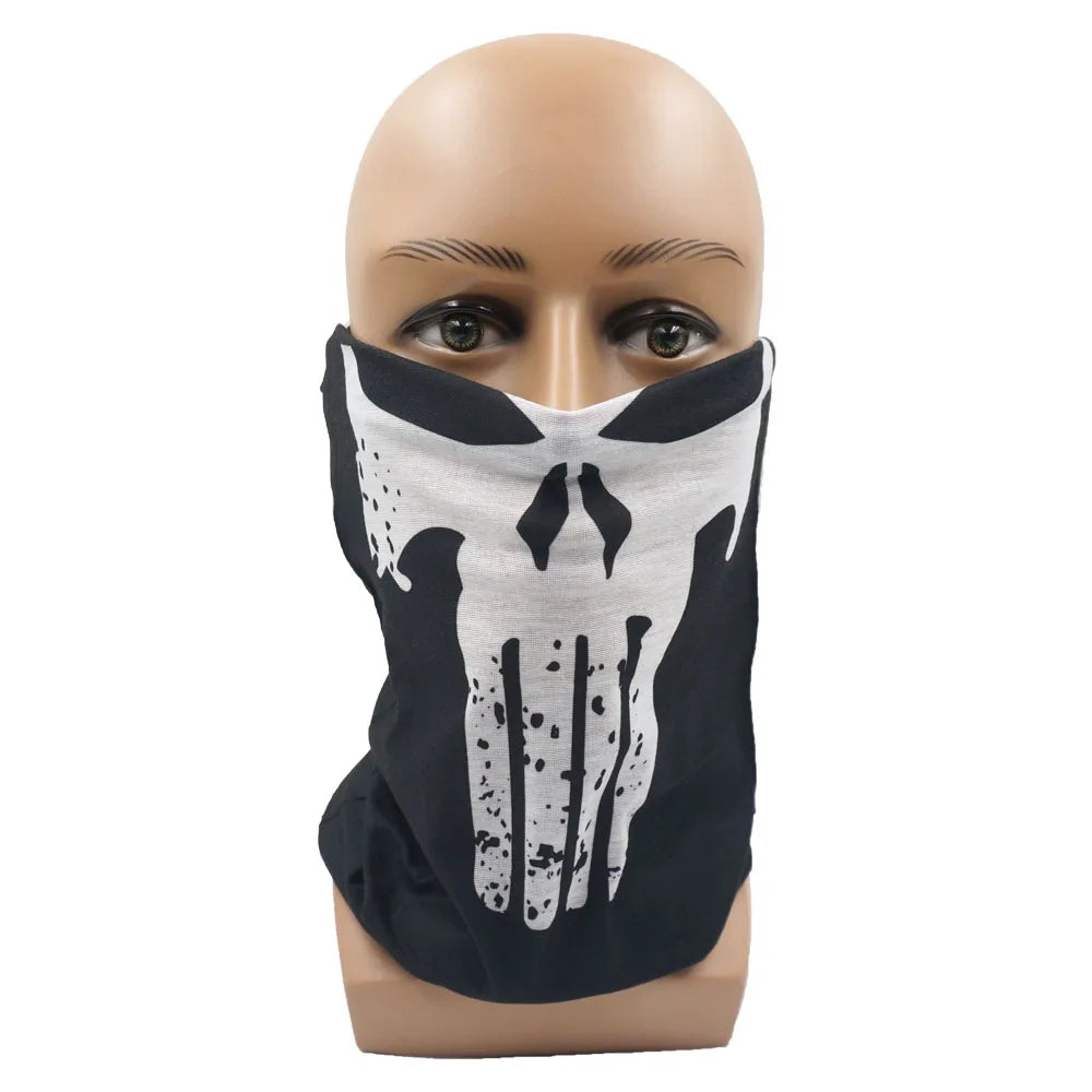 Cycling Face Mask Headwear Halloween Skull Wrap Scarf Warm Washable Headband Breathable Running Bandana Outdoor Sports Equipment
