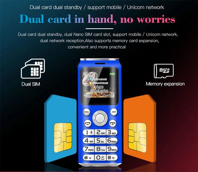 Unlocked Super Mini Small Mobile Phone,Dual Sim,Bluetooth Dialer,1.0 Inch,Mini Telephone,MP3 MP4,Smallest CellPhone