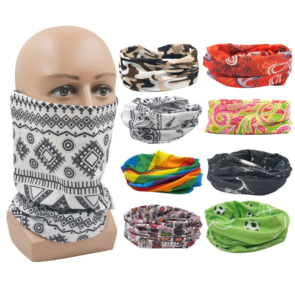 Cycling Face Mask Headwear Halloween Skull Wrap Scarf Warm Washable Headband Breathable Running Bandana Outdoor Sports Equipment