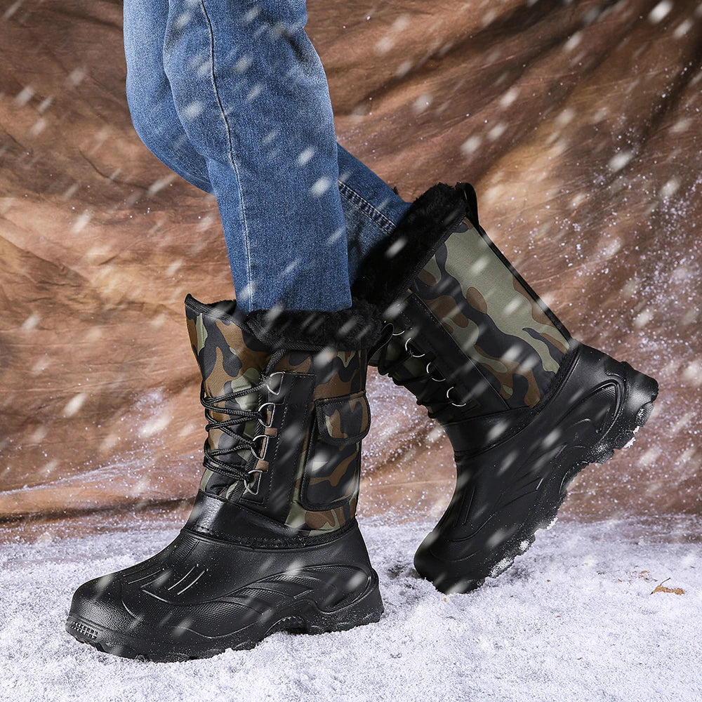 Men Winter Boots Warm Waterproof Sneakers 2025 Outdoor Activities Fishing Snow Work Boots Male Footwear Men Shoes Fishing Boots