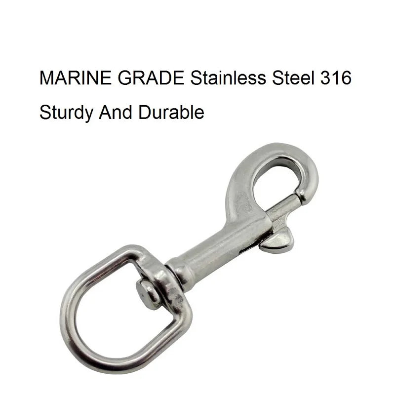 10 Pieces Stainless Steel 316 Oval Single End Swivel Eye Bolt Snap Hook 65mm 72mm For Dog Leash Sucba Diving