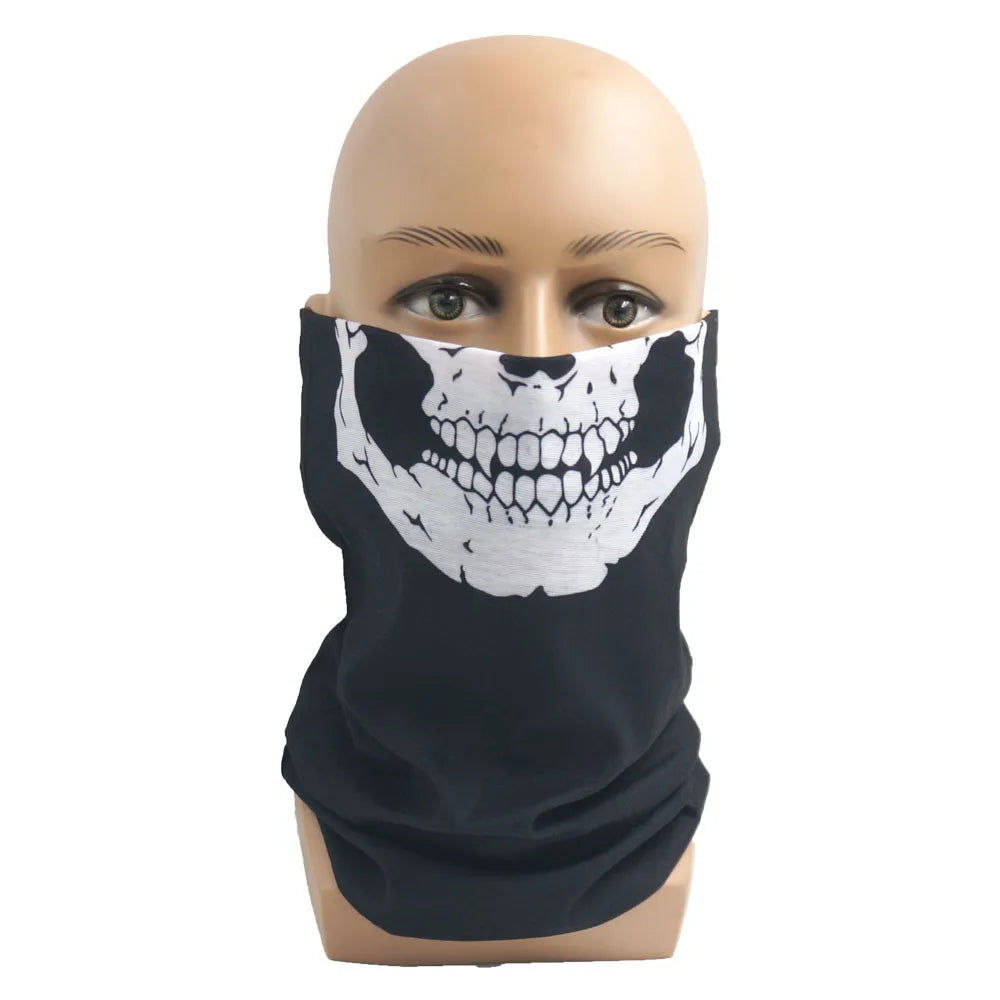 Cycling Face Mask Headwear Halloween Skull Wrap Scarf Warm Washable Headband Breathable Running Bandana Outdoor Sports Equipment