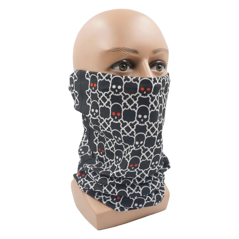 Cycling Face Mask Headwear Halloween Skull Wrap Scarf Warm Washable Headband Breathable Running Bandana Outdoor Sports Equipment