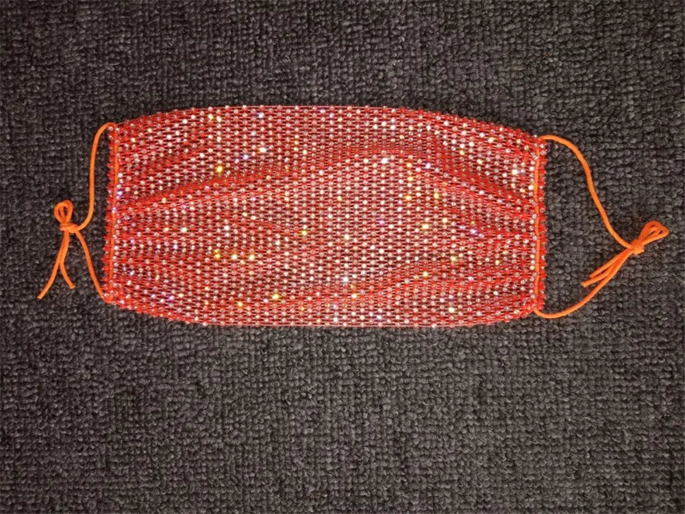 2026 Trendy Reticulated Rhinestone Face Mask for Female Vintage Bling Crystal Mouth Mask Popular Jewelry Gift