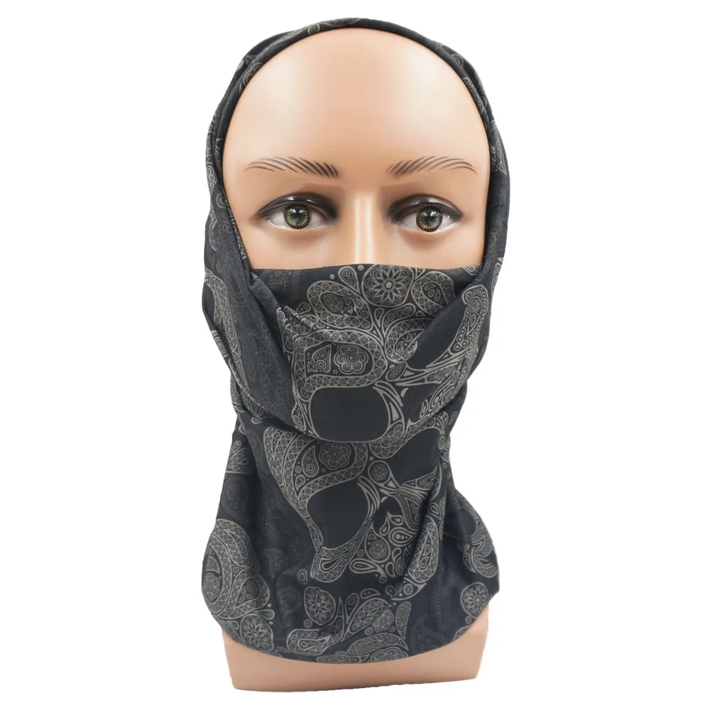 Cycling Face Mask Headwear Halloween Skull Wrap Scarf Warm Washable Headband Breathable Running Bandana Outdoor Sports Equipment