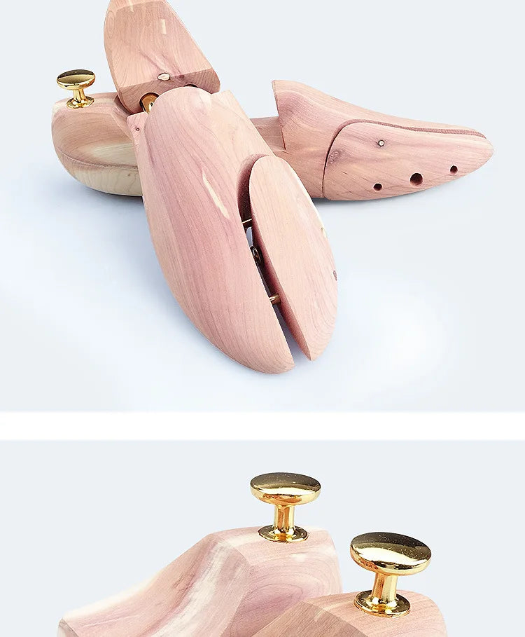 1 Pair High Quality Twin Tube Red Cedar Wood Adjustable Shoe Shaper Men's and Women's Shoe Tree Stretcher Keeper Anti-wrinkle