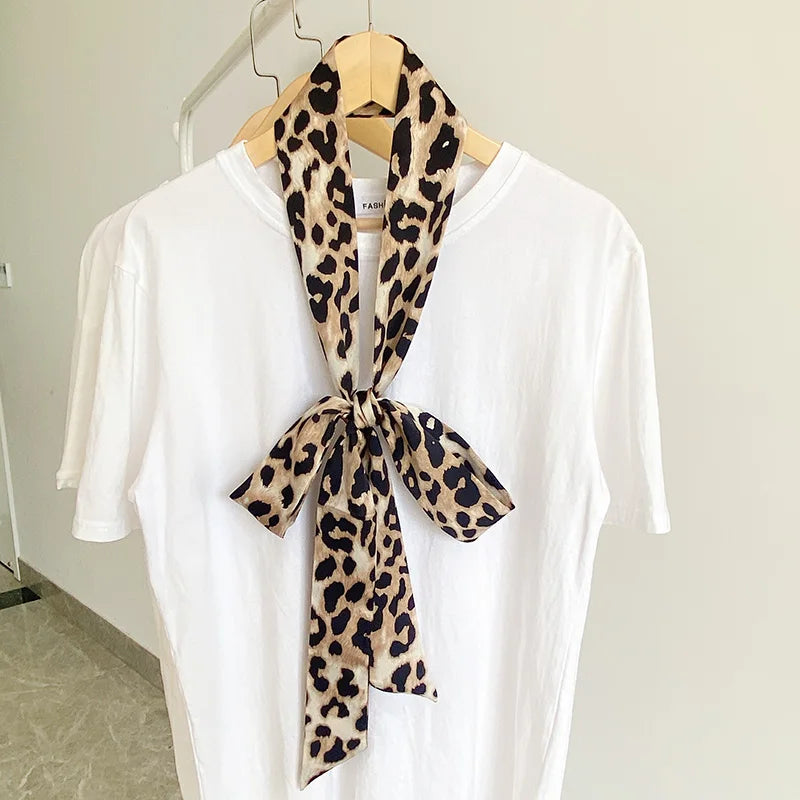 Summer Women Imitation Silk Dress Belt Variety Cute Double Printing Women Neckerchiefs Travel Bag Hats Ribbons Ladies Scarves