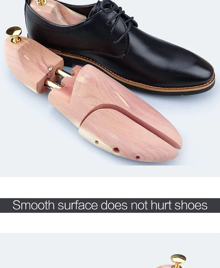 1 Pair High Quality Twin Tube Red Cedar Wood Adjustable Shoe Shaper Men's and Women's Shoe Tree Stretcher Keeper Anti-wrinkle