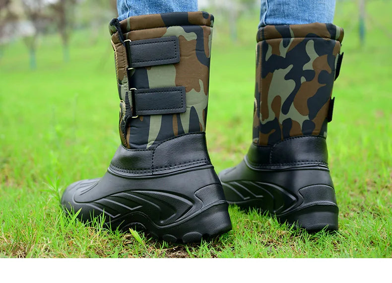 Men Winter Boots Warm Waterproof Sneakers 2025 Outdoor Activities Fishing Snow Work Boots Male Footwear Men Shoes Fishing Boots