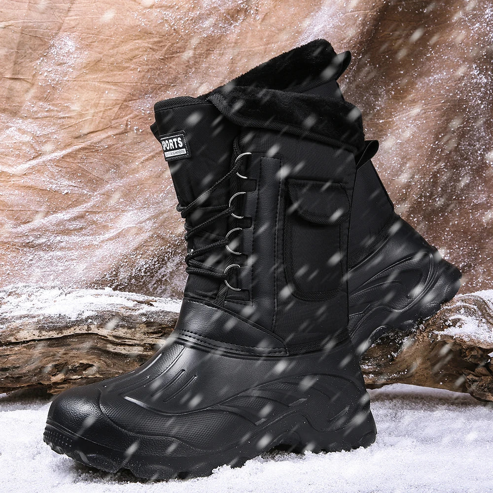 Men Winter Boots Warm Waterproof Sneakers 2025 Outdoor Activities Fishing Snow Work Boots Male Footwear Men Shoes Fishing Boots