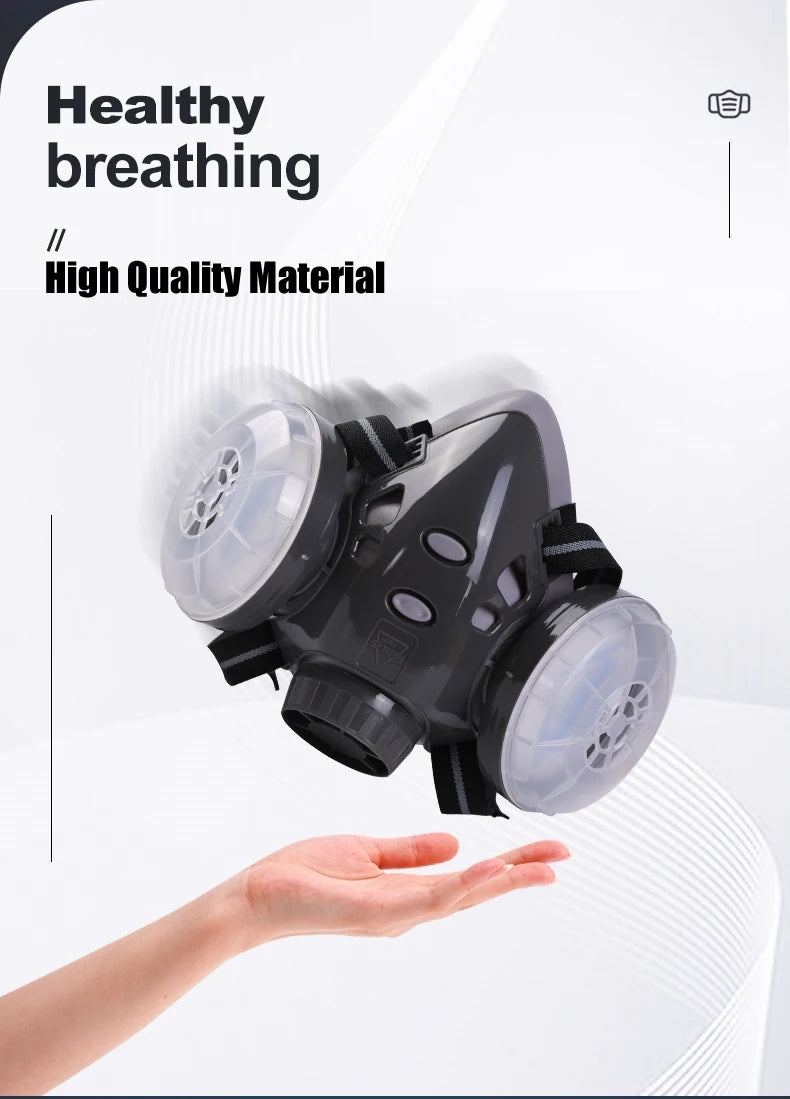 New Dust Mask Dust-proof Respirator Dual Cotton Filter Reusable Half Face Mask For Carpenter Builder Polishing Safety Glasses