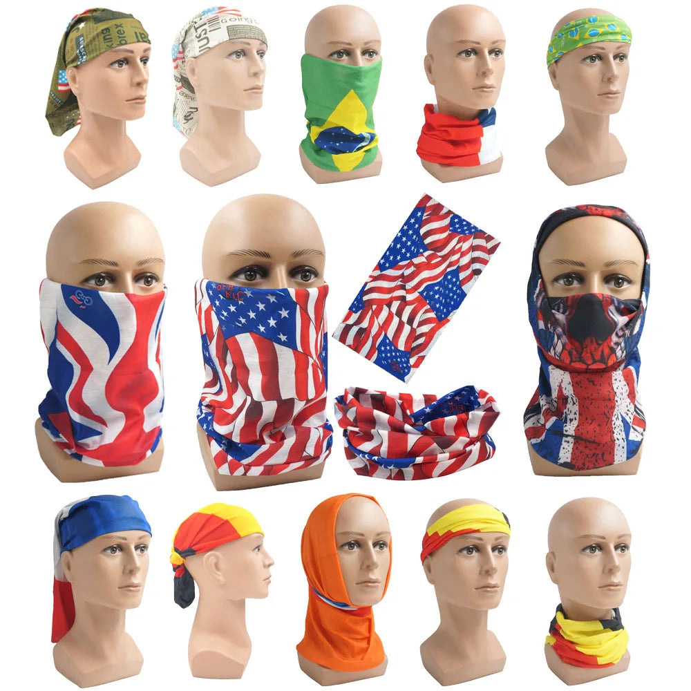Cycling Face Mask Headwear Halloween Skull Wrap Scarf Warm Washable Headband Breathable Running Bandana Outdoor Sports Equipment