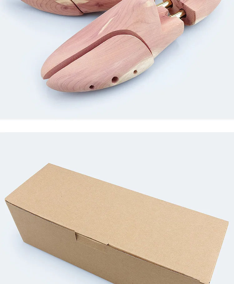 1 Pair High Quality Twin Tube Red Cedar Wood Adjustable Shoe Shaper Men's and Women's Shoe Tree Stretcher Keeper Anti-wrinkle