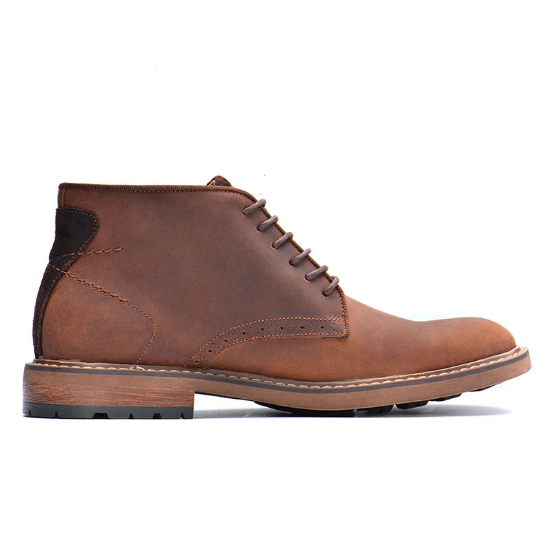 ZFTL NEW men's Basic boots crazy horse skin leather handmade men's lager size Casual shoes men's lace-up Ankle boots 2025 new