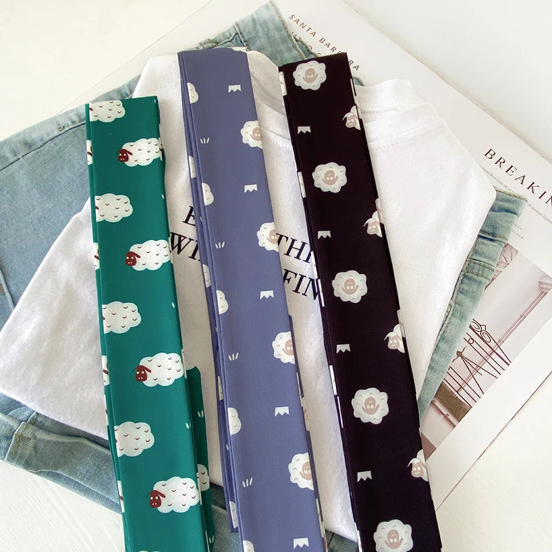 Summer Women Imitation Silk Dress Belt Variety Cute Double Printing Women Neckerchiefs Travel Bag Hats Ribbons Ladies Scarves