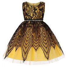 Baby Girls Princess Dress And Hairband 2Pcs Elegant Bow Toddler Girl 1 Years Birthday Party Lace Ball Gown Vestidos Kids Dresses