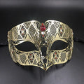 Phantom  Metal Laser Cut Filigree Crystals Eye Face Mask Masquerade Venetian Party Prom Masks