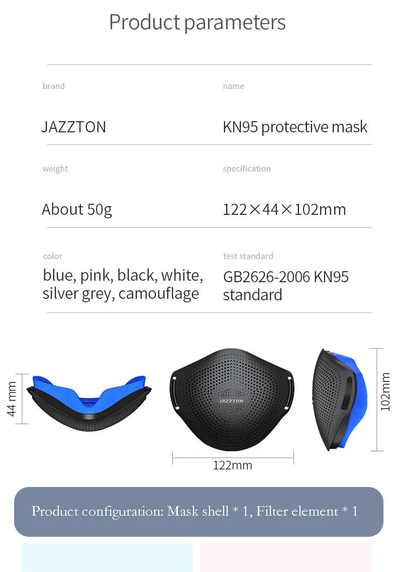 KN95 Face Mask With Breathing Valve Dust Masks With Valved Face Mask Face Equivalent to FFP2 close to FFP3 PM046