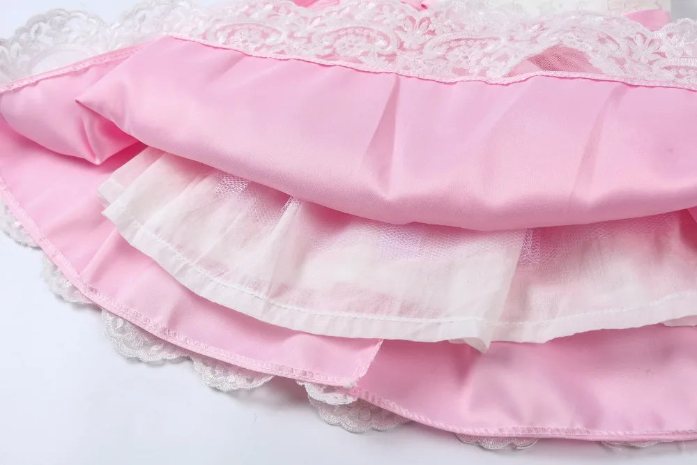 Baby Girls Princess Dress And Hairband 2Pcs Elegant Bow Toddler Girl 1 Years Birthday Party Lace Ball Gown Vestidos Kids Dresses