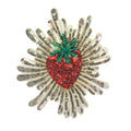 Beaded Crystal Red Diamond Heart Patches Embroidery Applique Sew on Gold Badge Clothes Craft Sewing A35