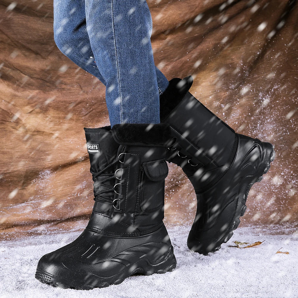 Men Winter Boots Warm Waterproof Sneakers 2025 Outdoor Activities Fishing Snow Work Boots Male Footwear Men Shoes Fishing Boots