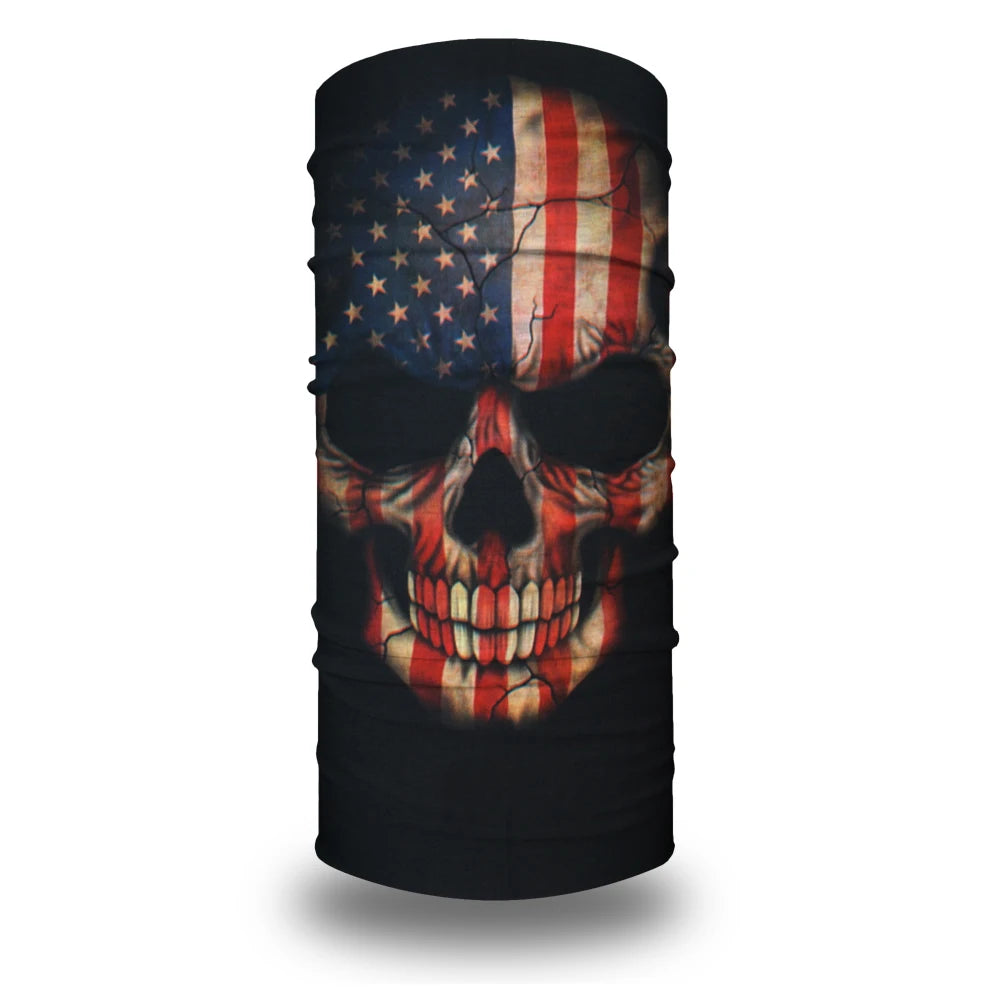 Cycling Face Mask Headwear Halloween Skull Wrap Scarf Warm Washable Headband Breathable Running Bandana Outdoor Sports Equipment