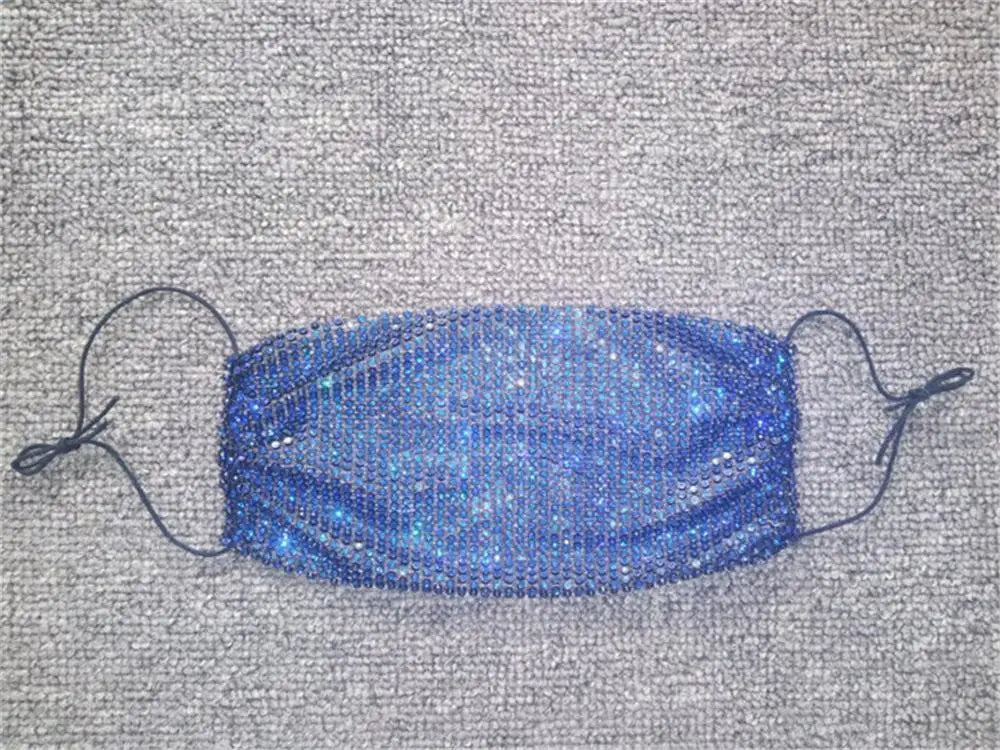 2026 Trendy Reticulated Rhinestone Face Mask for Female Vintage Bling Crystal Mouth Mask Popular Jewelry Gift