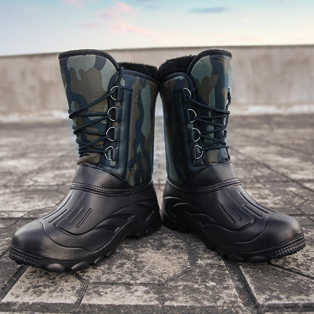 Men Winter Boots Warm Waterproof Sneakers 2025 Outdoor Activities Fishing Snow Work Boots Male Footwear Men Shoes Fishing Boots