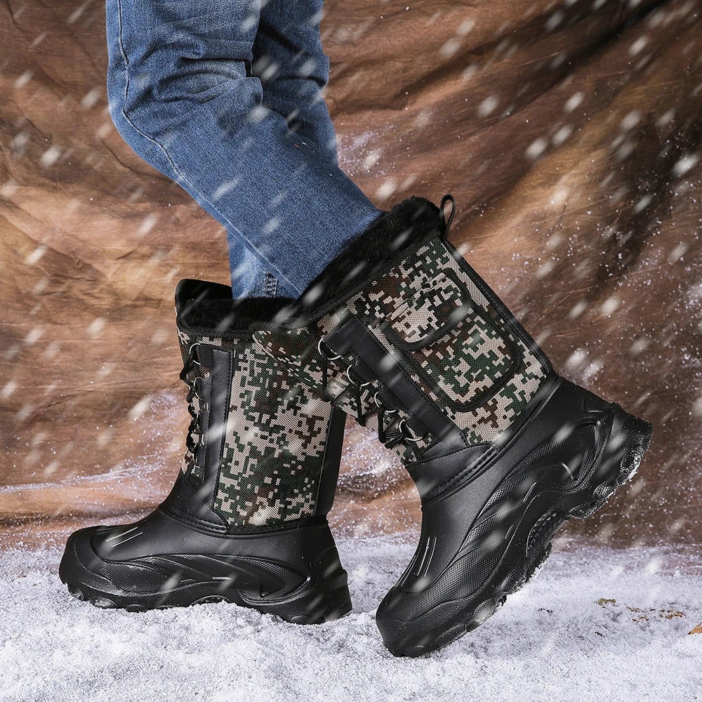 Men Winter Boots Warm Waterproof Sneakers 2025 Outdoor Activities Fishing Snow Work Boots Male Footwear Men Shoes Fishing Boots