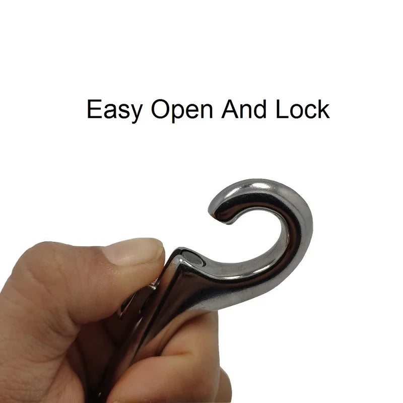 10 Pieces Stainless Steel 316 Oval Single End Swivel Eye Bolt Snap Hook 65mm 72mm For Dog Leash Sucba Diving
