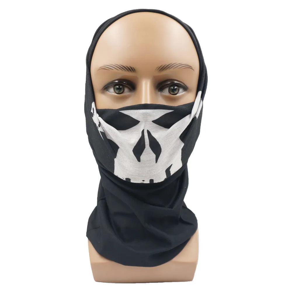 Cycling Face Mask Headwear Halloween Skull Wrap Scarf Warm Washable Headband Breathable Running Bandana Outdoor Sports Equipment