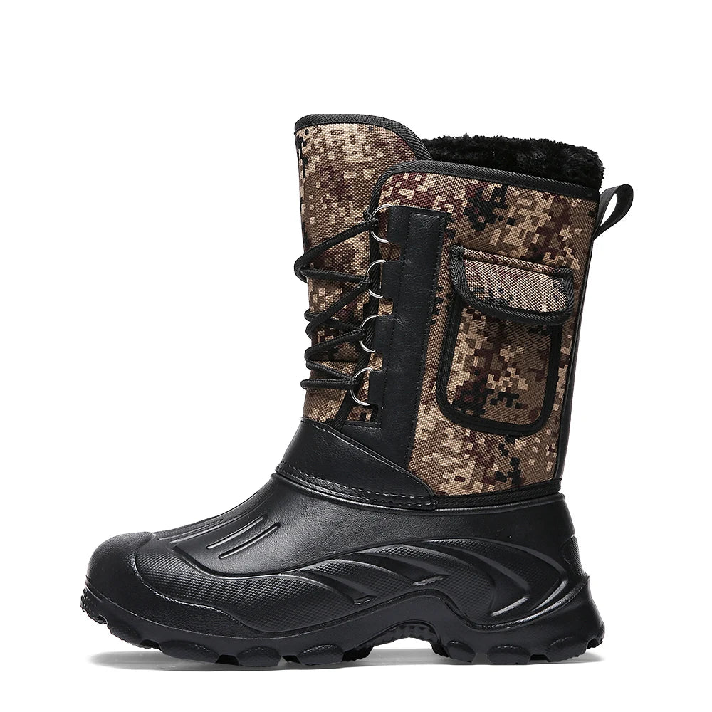 Men Winter Boots Warm Waterproof Sneakers 2025 Outdoor Activities Fishing Snow Work Boots Male Footwear Men Shoes Fishing Boots