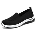 Women's Solid Color Breathable Sneakers, Soft Sole Lightweight Slip On Walking Shoes, Low-top Knitted Casual Shoes