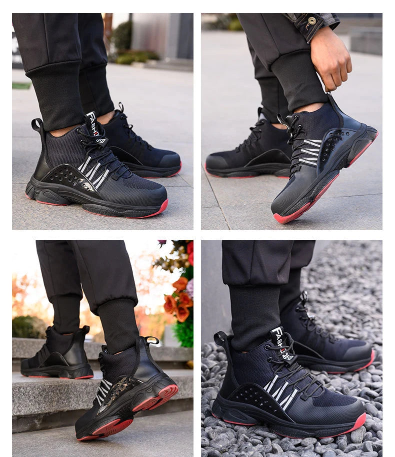 Men's Safety Work Shoes Indestructible Steel Toe Anti-puncture Comfort Protection Boots Outdoor Shoes Four Seasons Men Shoes