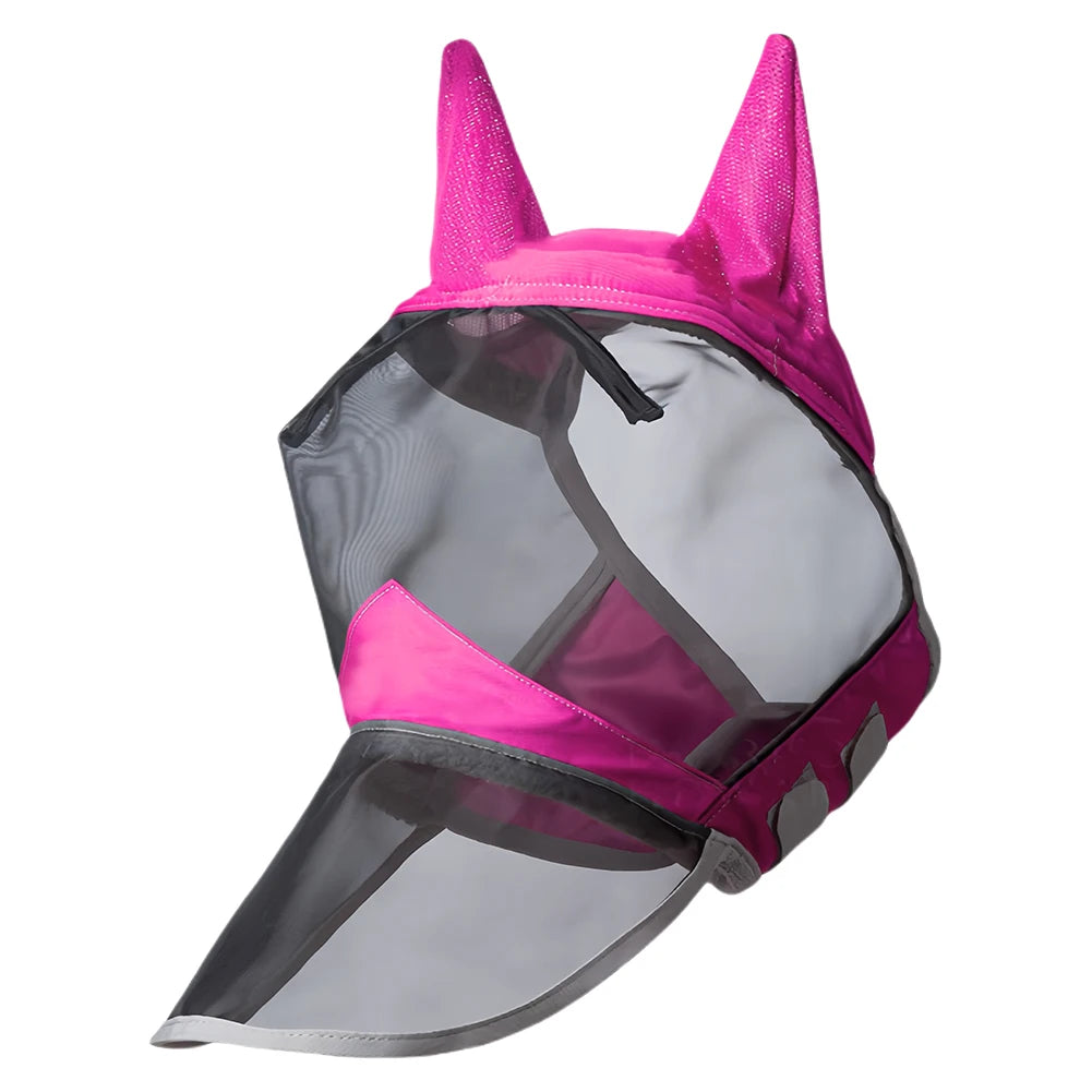 Anti-Mosquito Horse Full Face Protection Anti-Worms Mesh Mask with Nasal Cover Horse Face Mask Horse Riding Equestrian Equipment