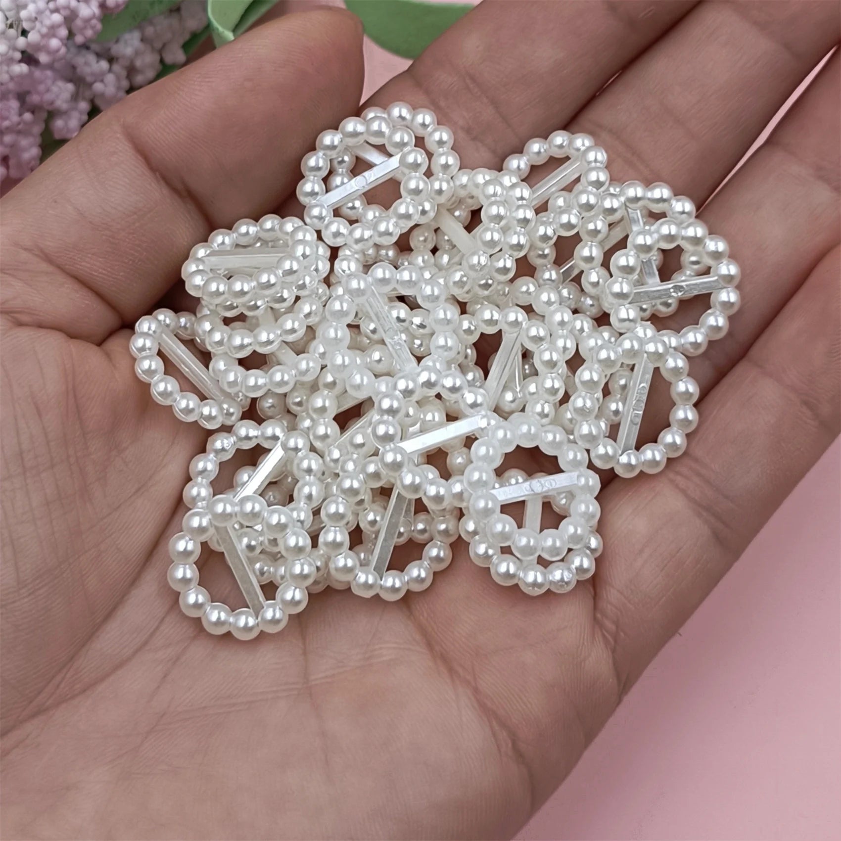 8-15mm 40pcs/pack Imitation Pearl Hollow Heart Star Flower Beads For Jewelry Making DIY Crafts Hairpin Material