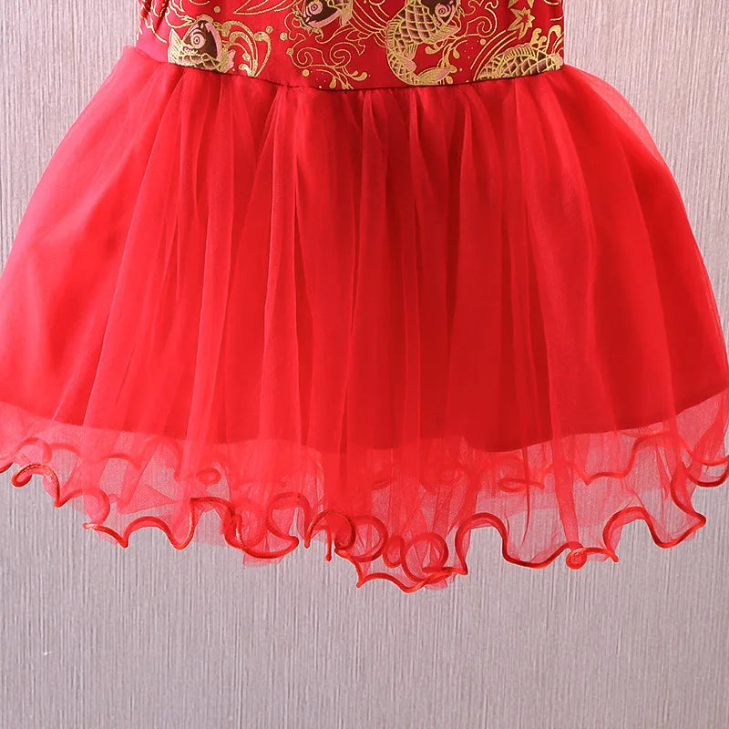 Vestido Girls Dresses Spring Summer Children's Chinese Style Dress Kids Cheongsam Princess Dresses for Girls Baby Tutu Clothing