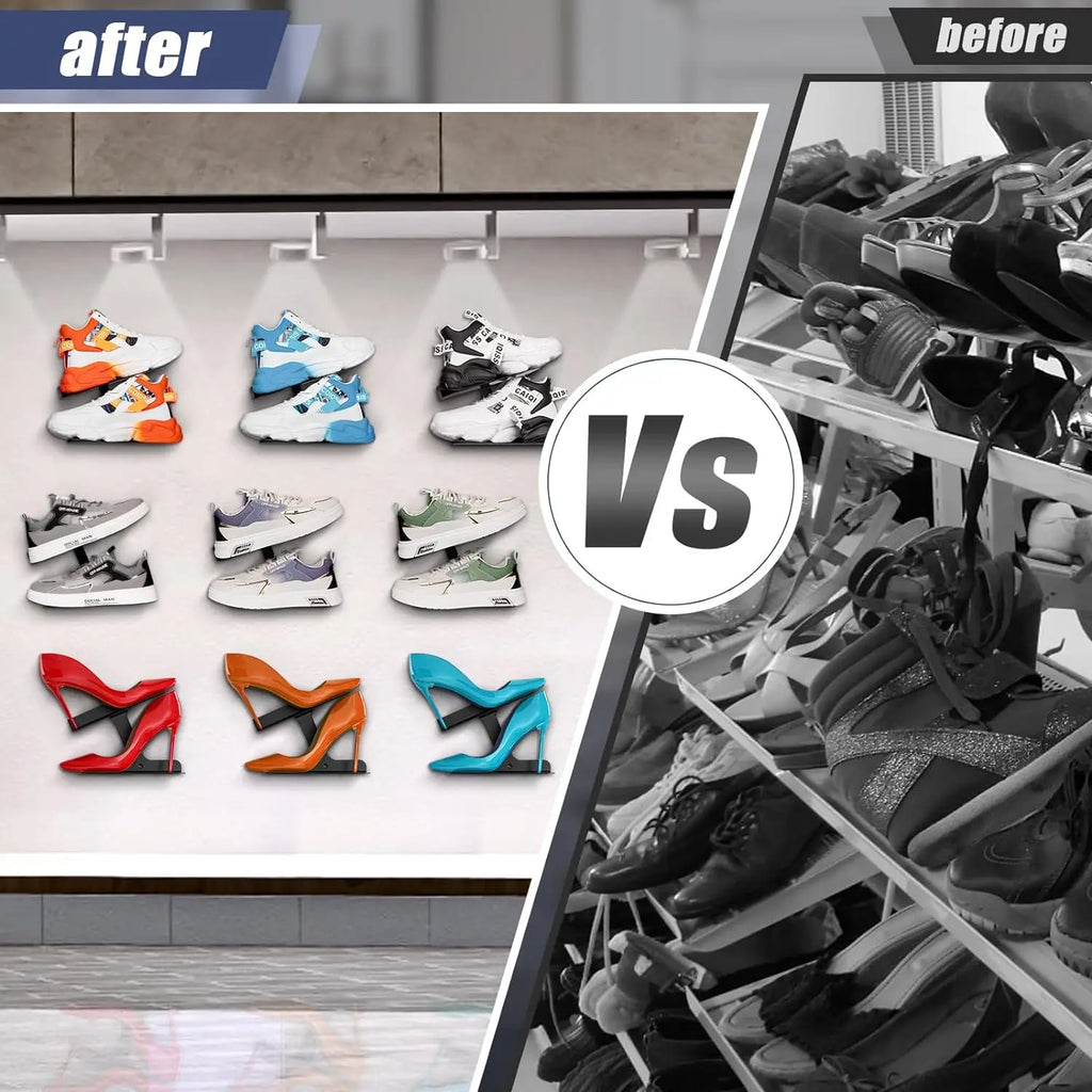 H-shaped Shoe Rack Wall Mounted, Floating Shoe Display Shelves, Sneaker Holders for Shoe Collectors & Advertising Exhibition