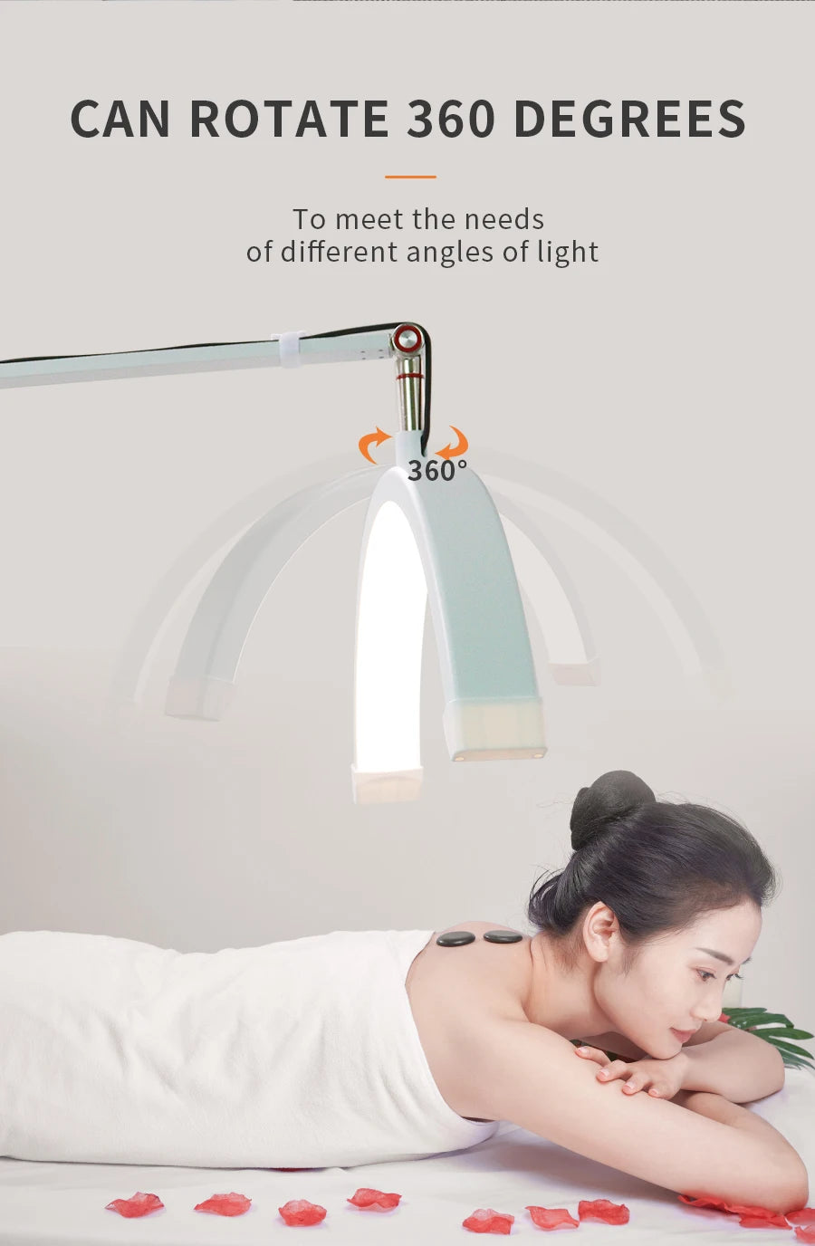 16 INCH LED Half Moon Lash Light Temperature 20W 3000K-6000K LED Ring Lamp for Beauty Facials Skincare Tattoo Eyebrows Filming