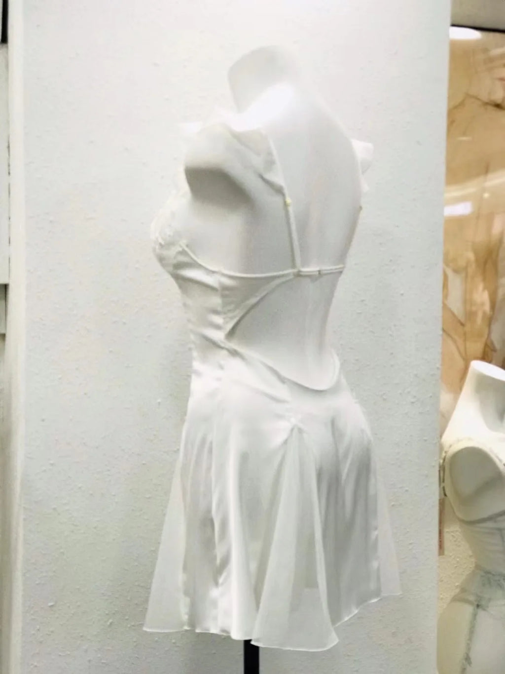 Evening Sexy Pajamas Women Sleepwear Ruffles Butterfly Mesh Nightdress with Chest Pad Underwear Sexy Lingerie Sleeping Dress