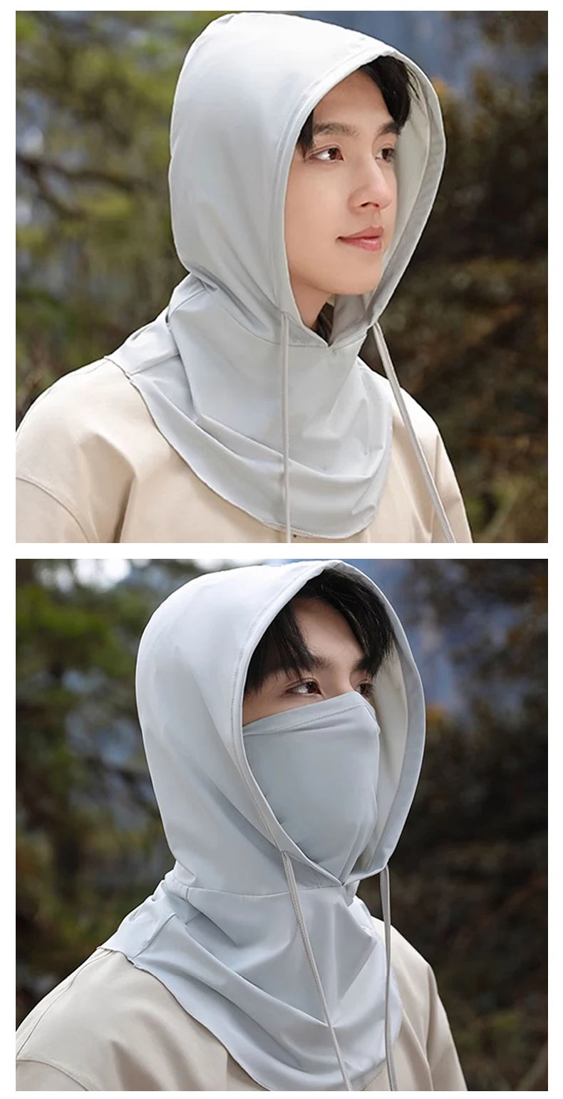 2Pcs Breathable Full Head Mask and Arm sleeve Set Unisex Summer Cooling Long Balaclava Face Mask Neck Cover for Cycling Fishing