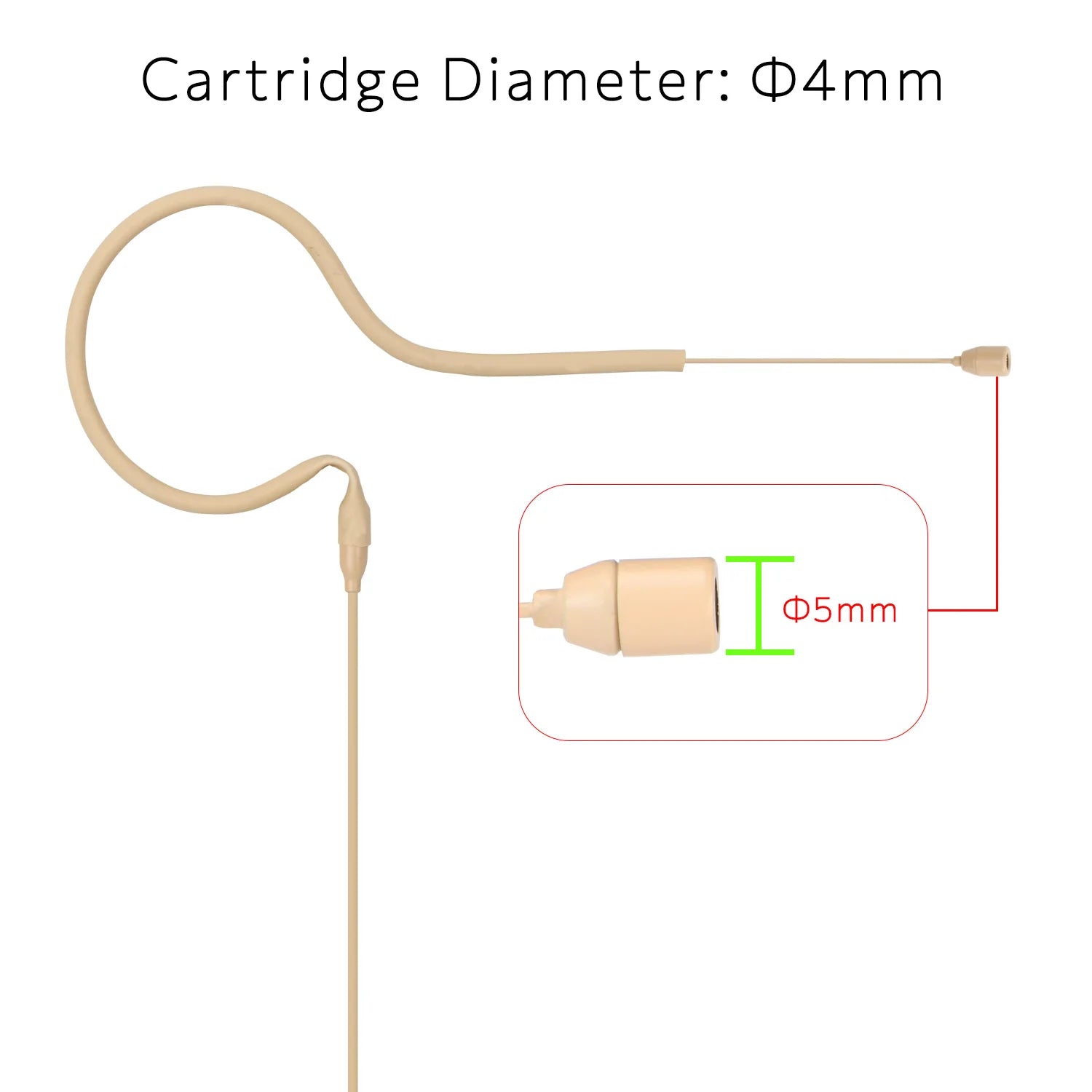 3.5mm Headset Microphone Mini Skin Color Omni Directional Electret Single Ear Hanging Headworn Mic for Classroom HS-13S2-L3A