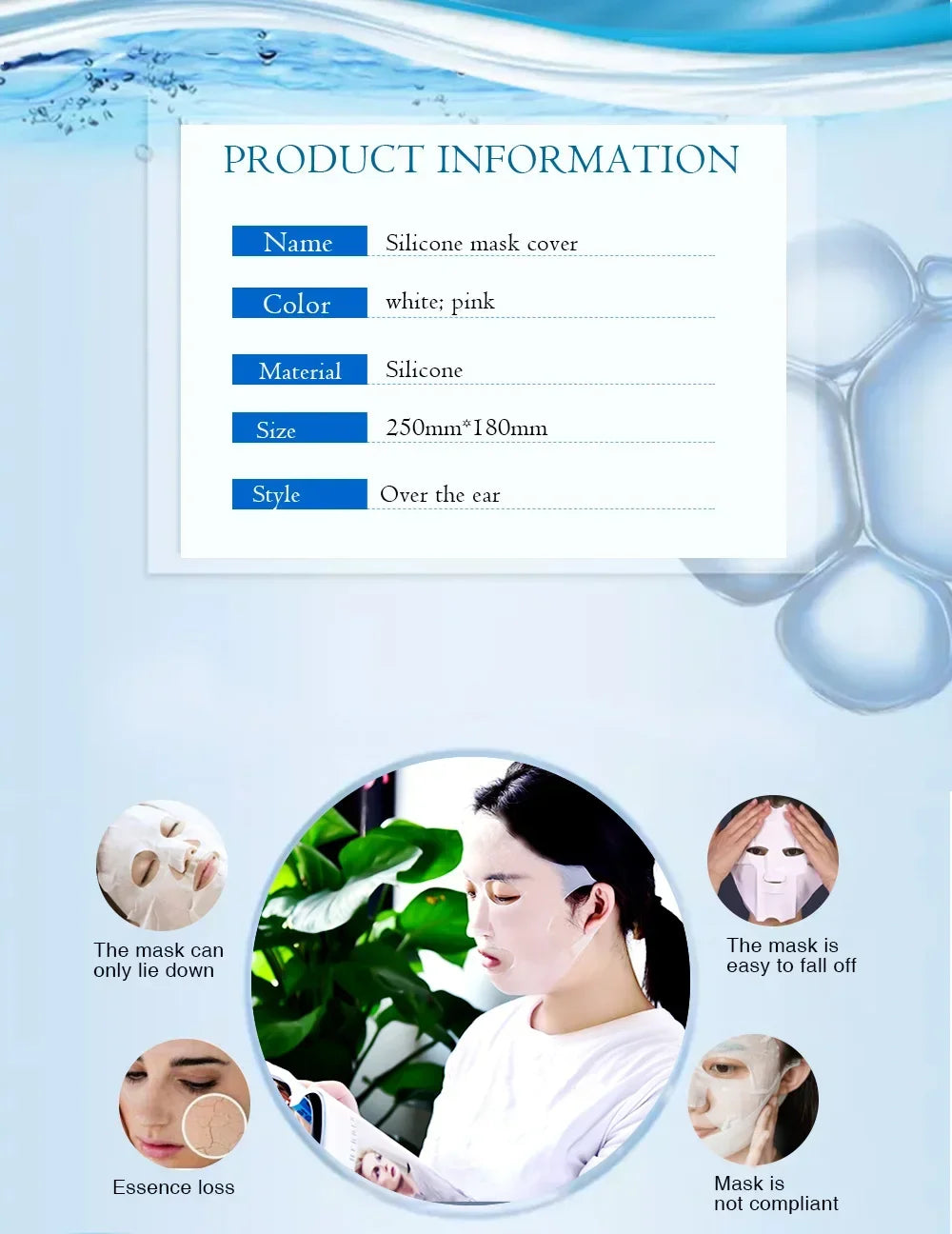 2025 Silicone Mask Reusable Cover Face Skin Care Hydrating Moisturizing Mask For Sheet Prevent Evaporation Steam Beauty Tool