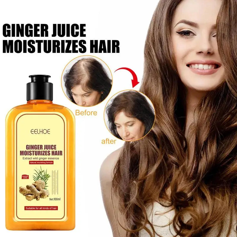 Herbal Ginger Hair Shampoo Hair Growth No Silicone Oil Control Anti Dandruff Itching Cleansing Professional Hair Treatment 100ml