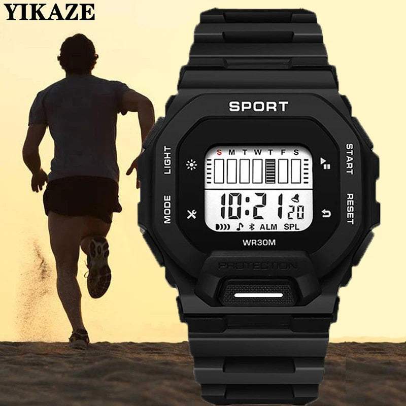 YIKAZE Men's Sports Watch Waterproof LED Digital Watches Student Outdoor Adventure Trend Multifunctional Electronic Watch Gift