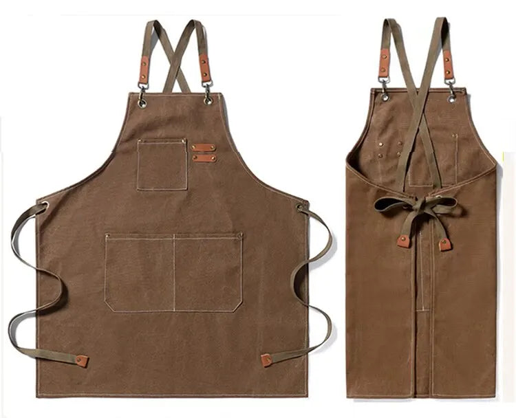 Sleeveless Canvas Apron Home Kitchen Gardening Cowboy Work Dress Women's Kitchen Restaurant Work Apron