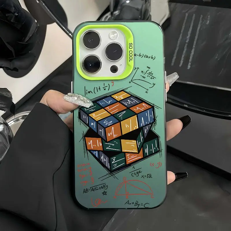 2024 NEW Cool Magic Cube Phone Case For iPhone 16 15 14 13 12 11 Pro Max XR XS MAX 7 8 Plus MINI Y2K  Boy Anti Fall Back Cover